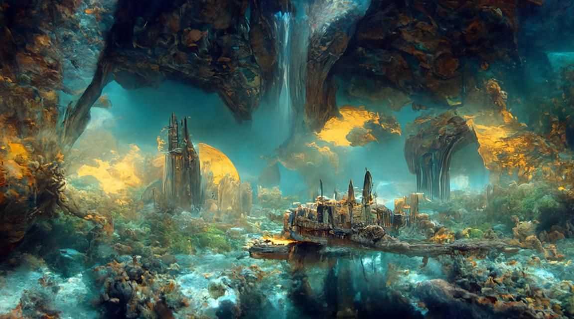 Atlantis: Underwater City Matte Painting