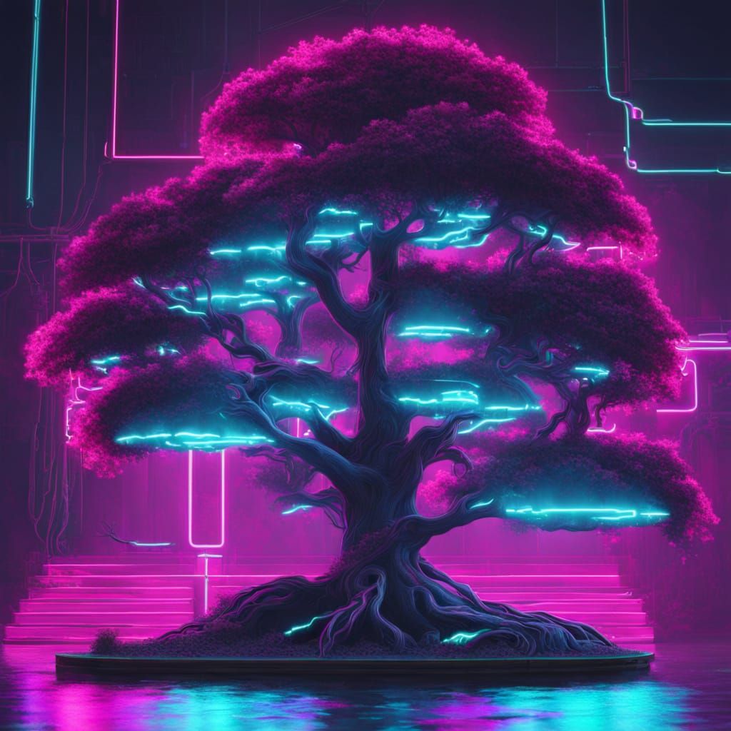 Cyberpunk Neon Tree