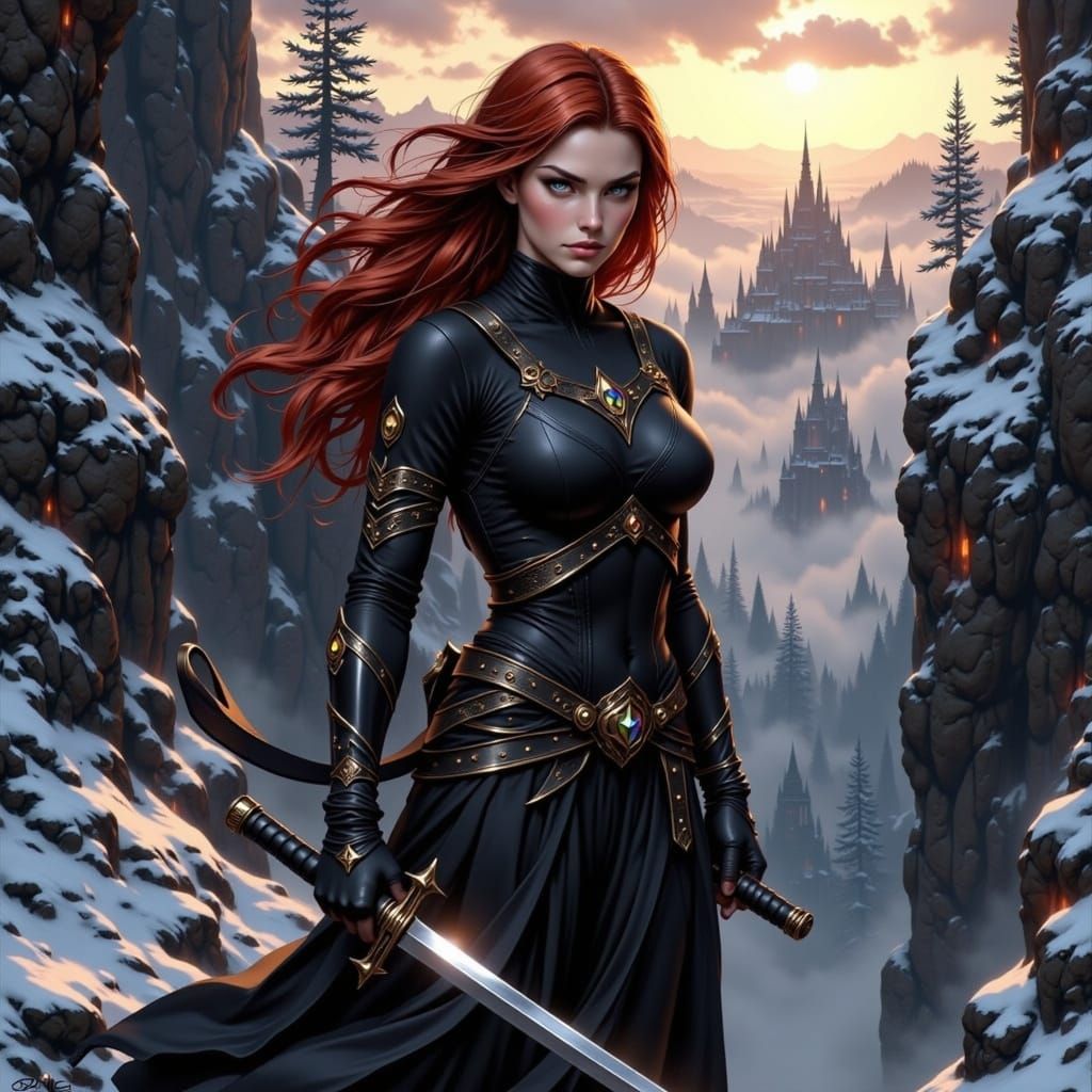 Elf Ninja Warrior in Dark Fantasy Concept Art
