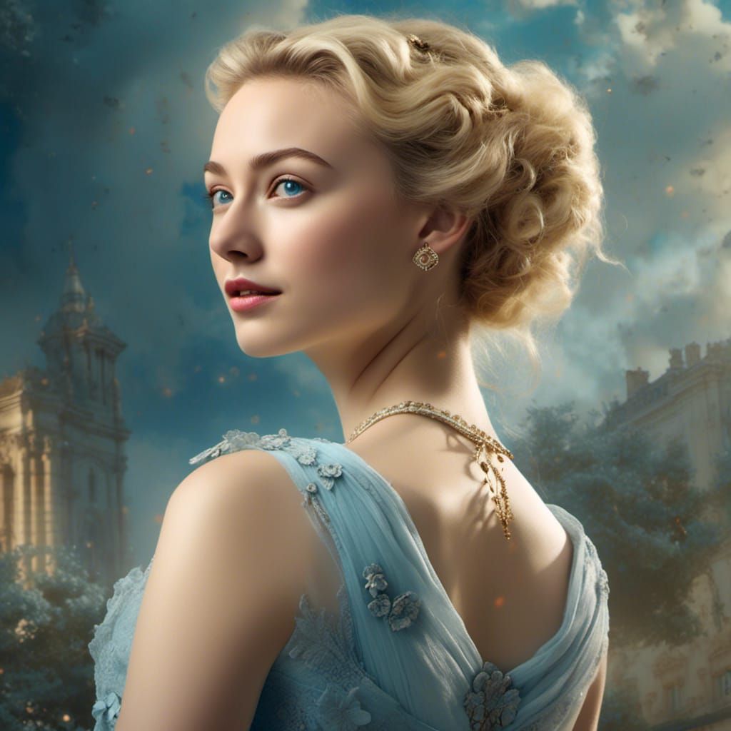 Elegant Woman in Blue Dress, Jane Austen Style