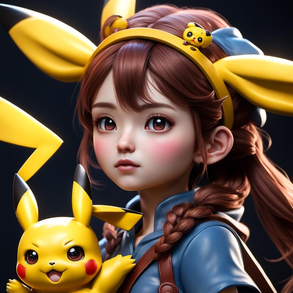 Porcelain Pikachu Doll: Detailed Matte Painting