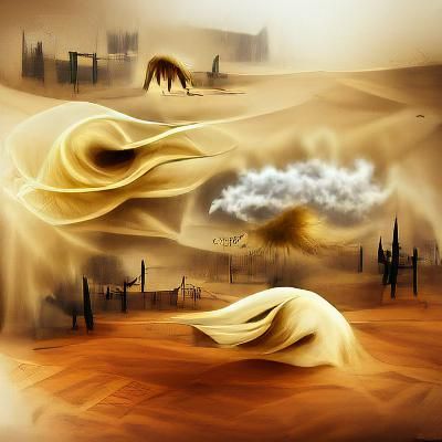 Epic Sandstorm Sweeping Across Desert Landscape