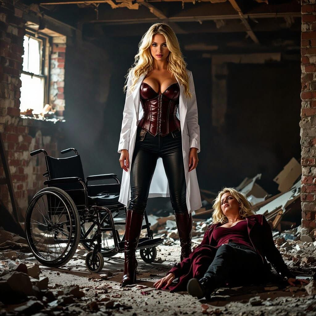 Shocking Discovery in Basement: Woman in Leather and Corset