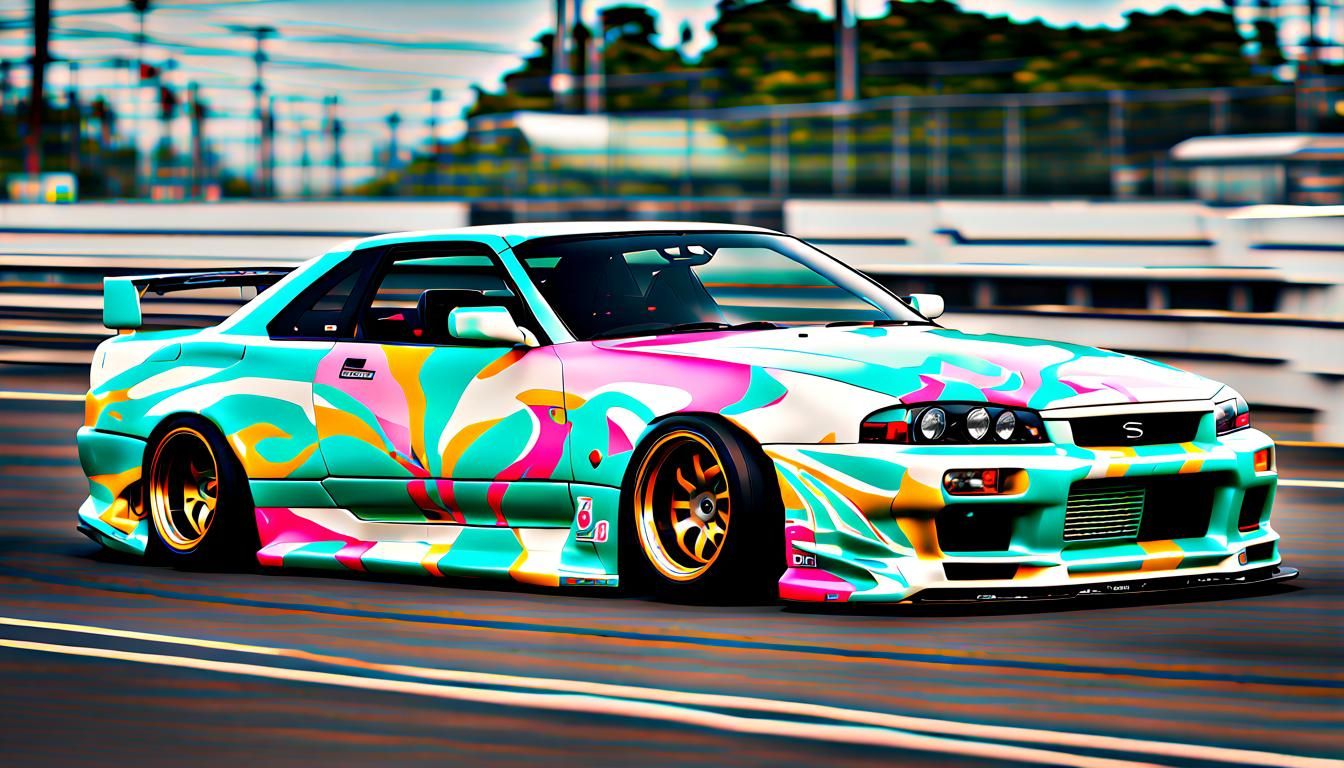 Arizona Tea R33 Skyline GTR on Tokyo Expressway