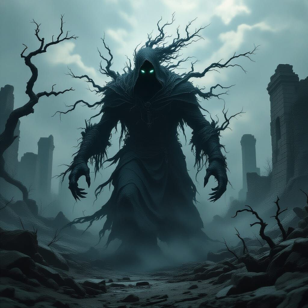 Dark Matter Golem in Post-Apocalyptic Landscape