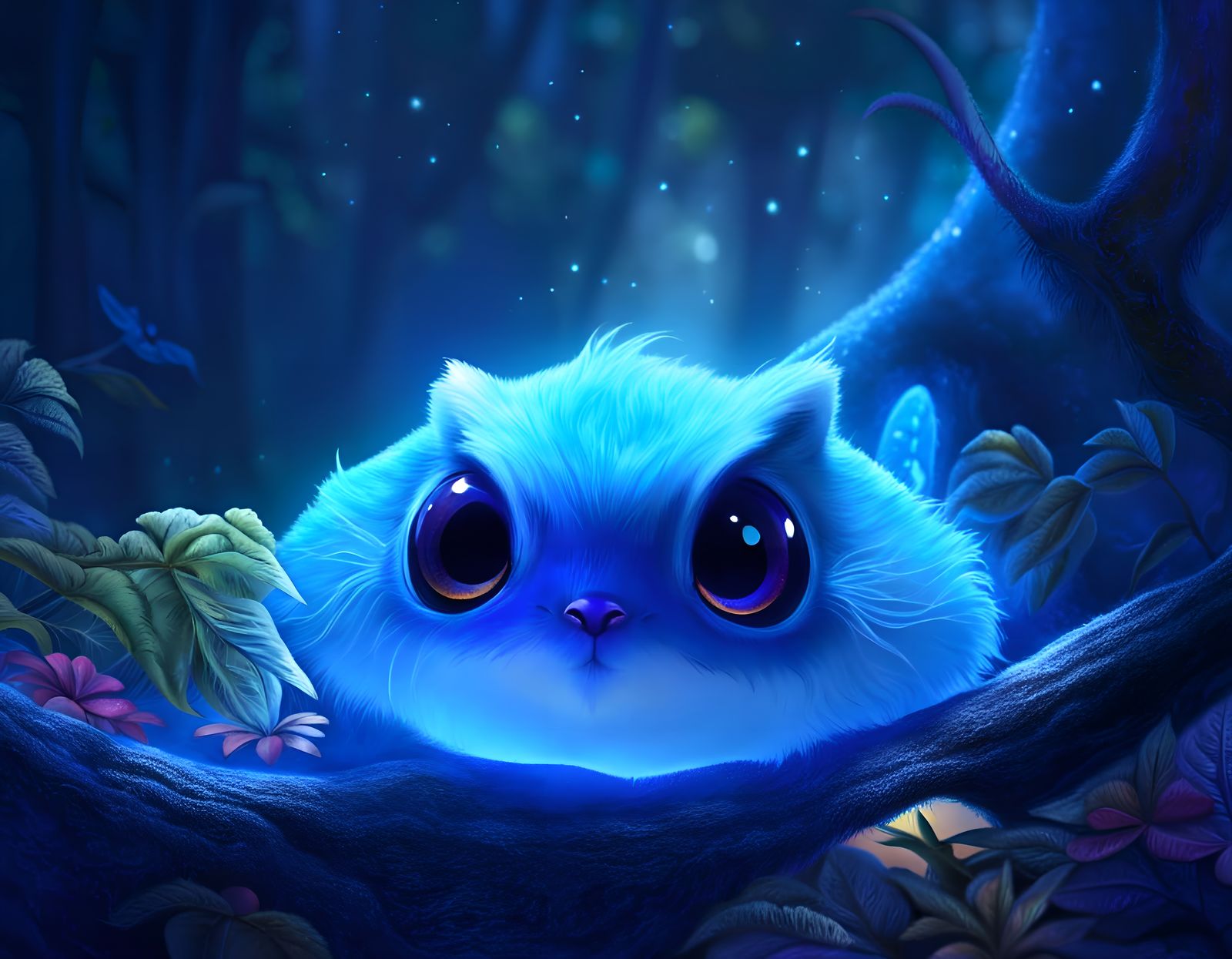 Endearing Furry Creature with Sparkling Eyes