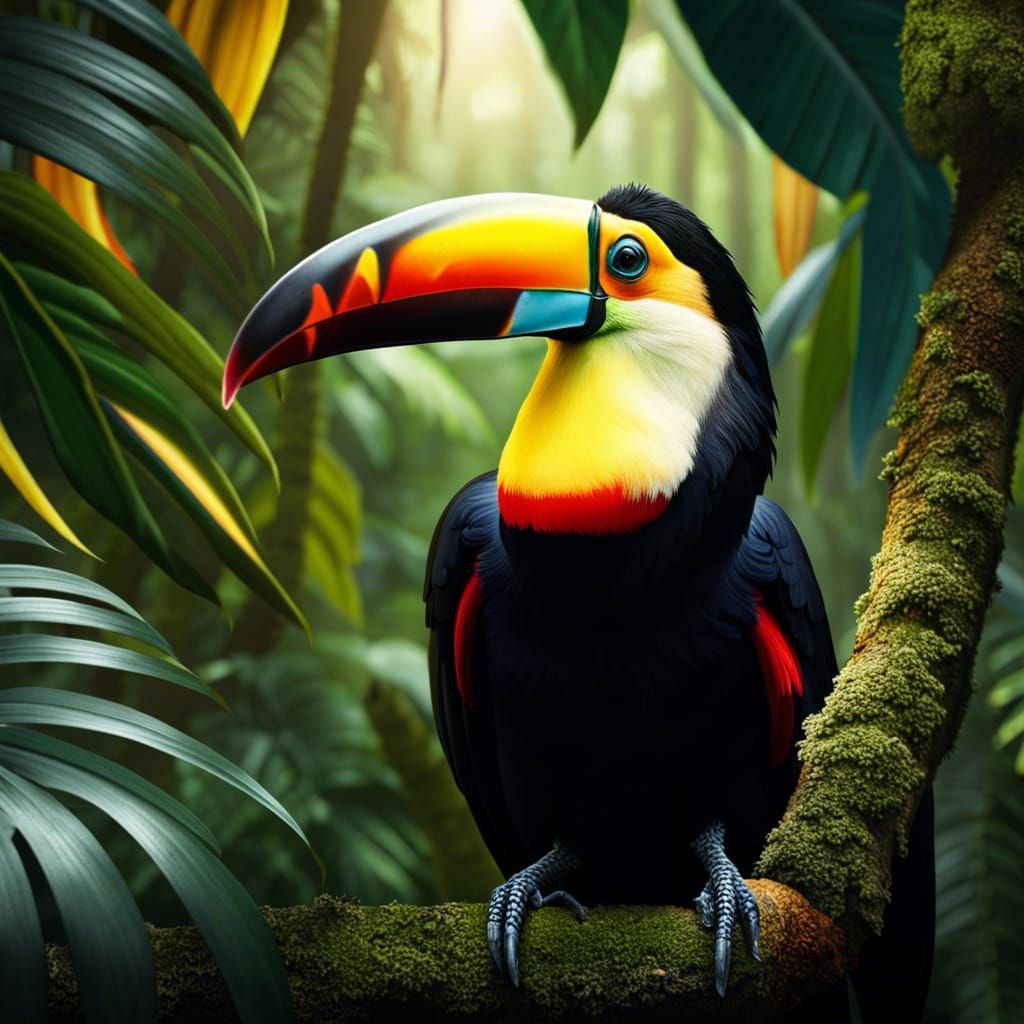 Inquisitive Toucan in Jungle, Award-Winning Photography