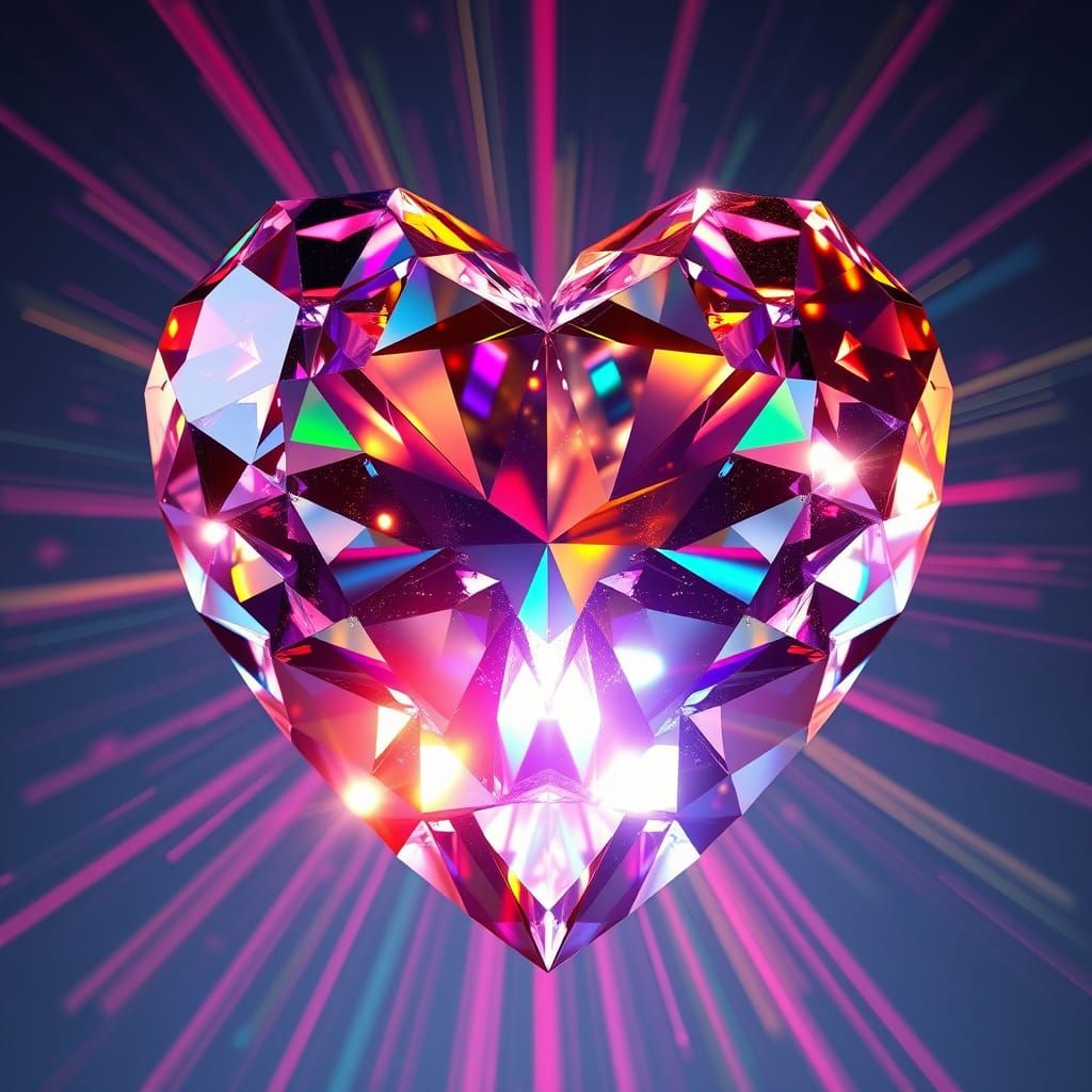 Radiant Heart-Shaped Crystal Light Display