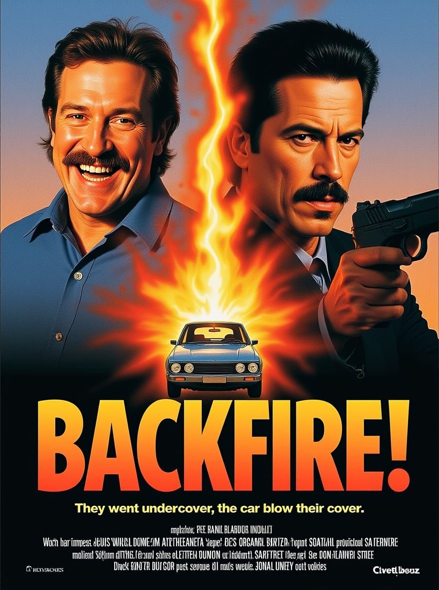 1990s Action Comedy Movie Poster: "Backfire!"