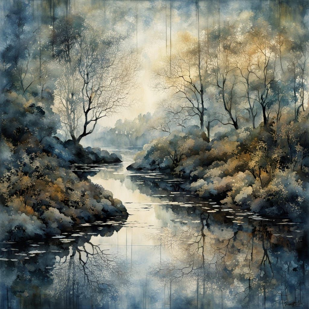 delicate detailed reflections on the water