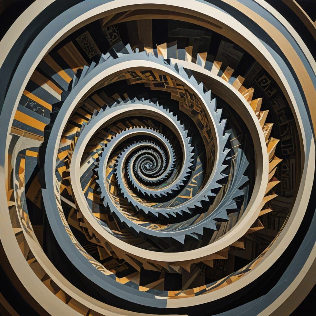 Surreal Vertigo Art with Distorted Geometry