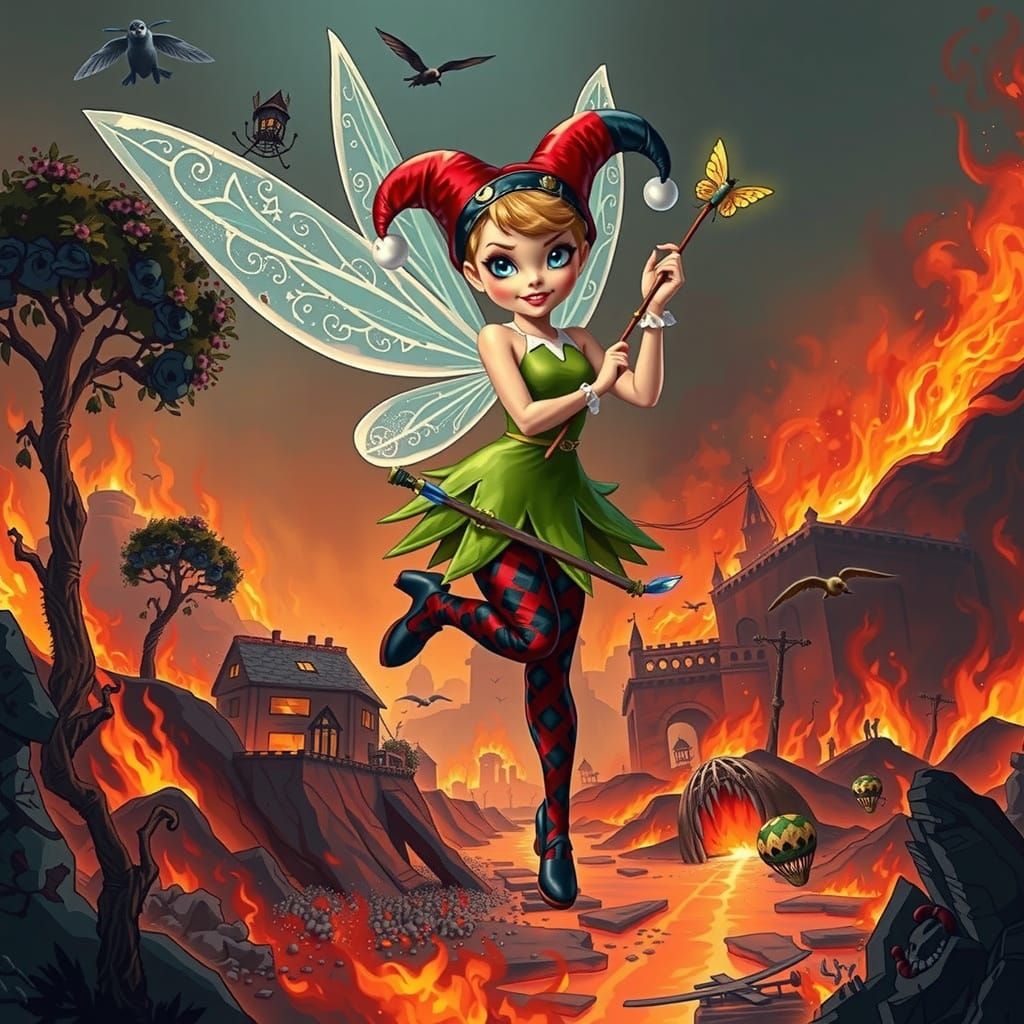 Tinkerbell as Harley Quinn in Burning Neverland