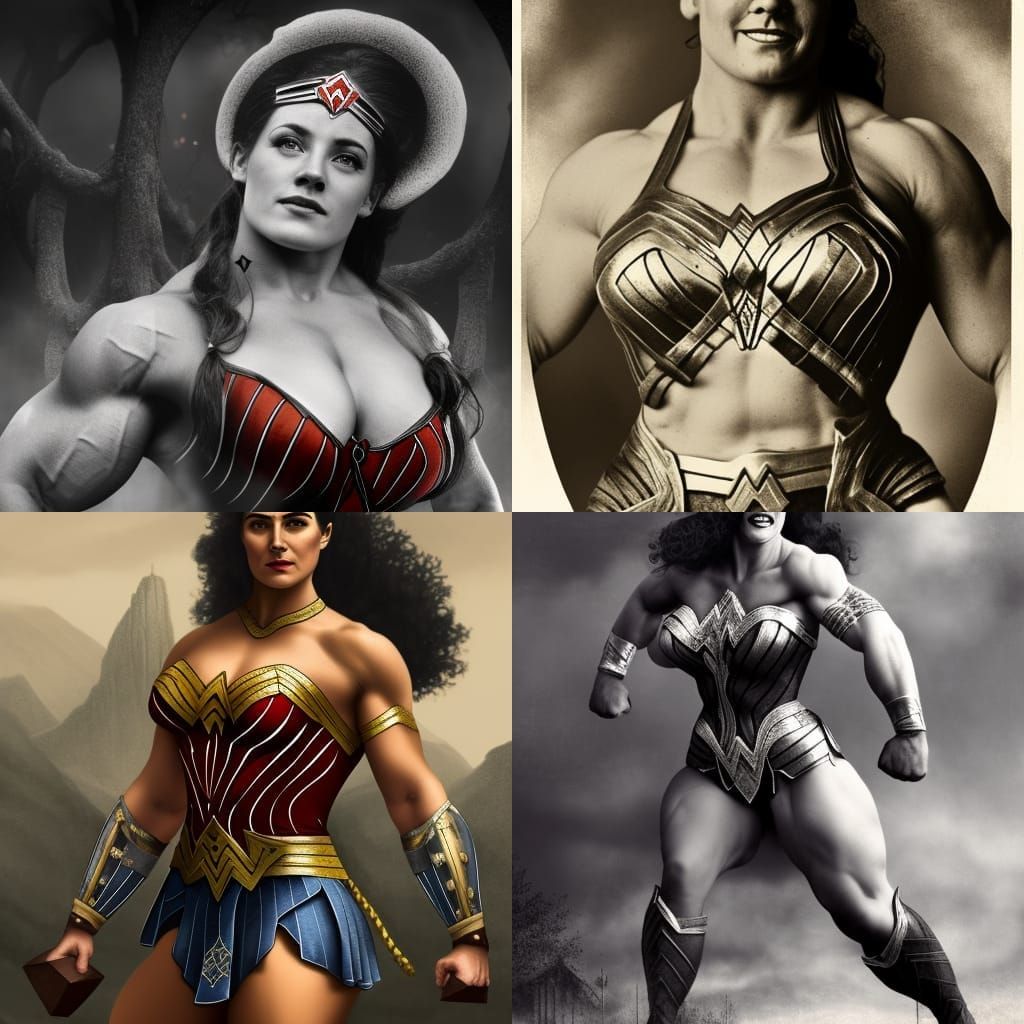 Victorian Era Strongwoman as Wonder Woman Portrait