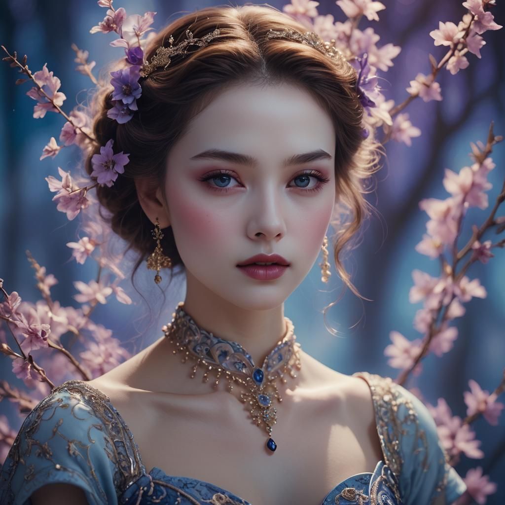 Enchanting Woman in High-Contrast Digital Photography