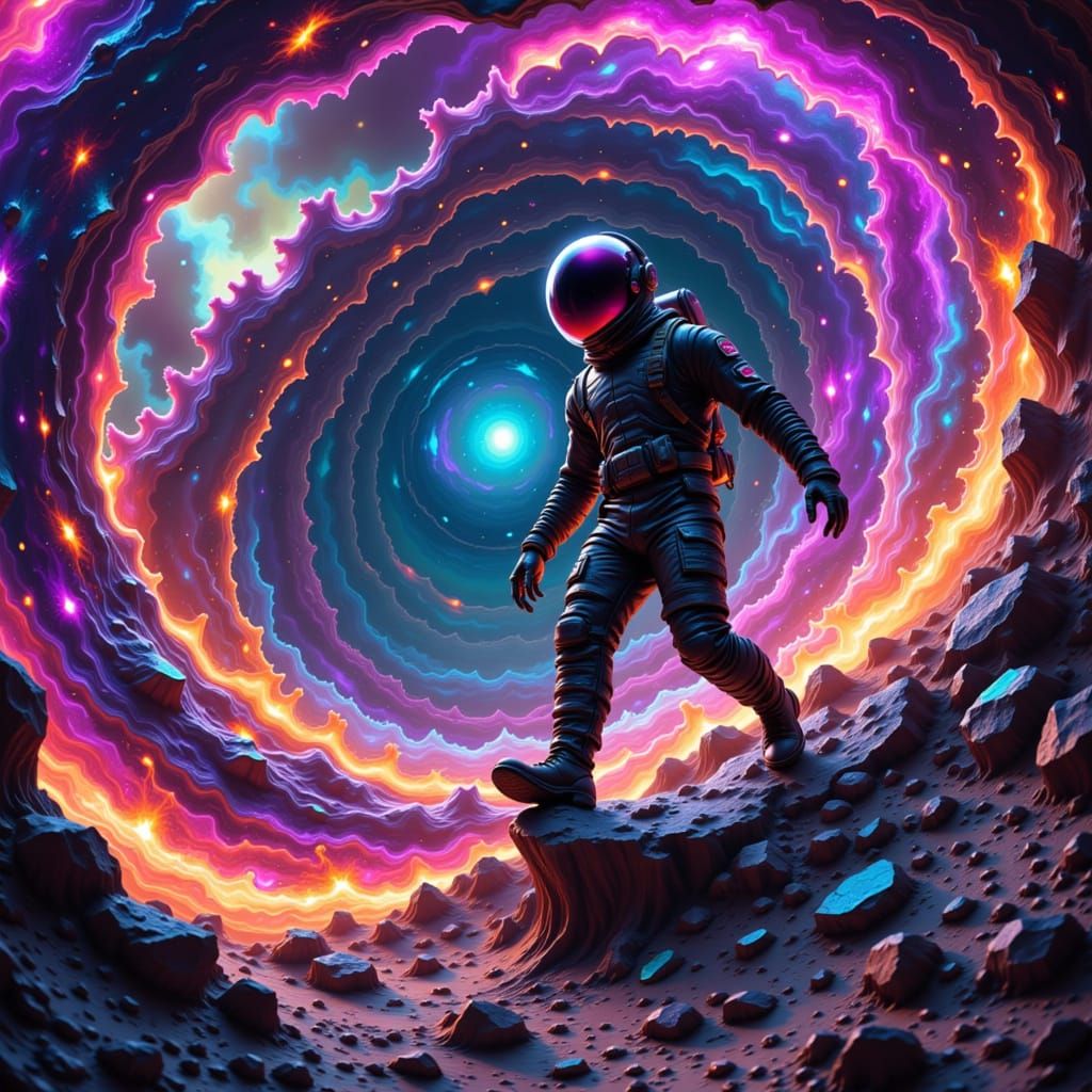 Cosmic Vortex Swirling: A Retrofuturistic Vision