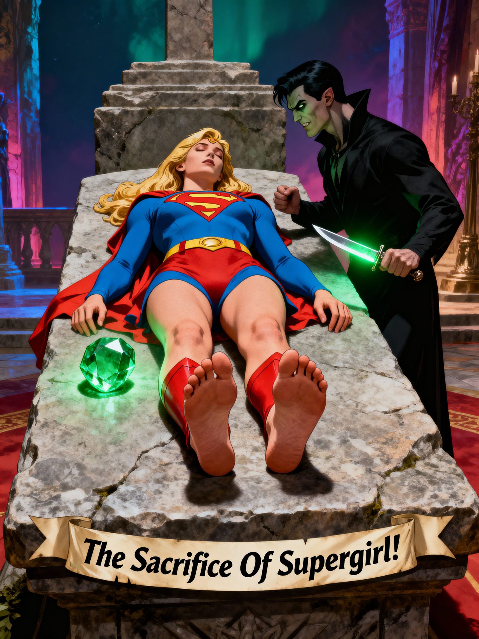Supergirl Sacrifice Comic Cover: 1980s Photorealism