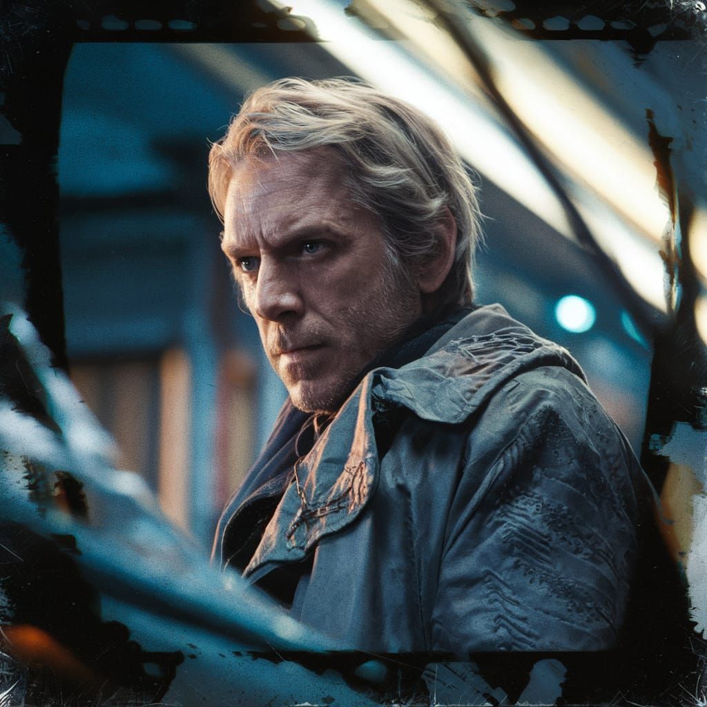 Cinematic Film Still with Film Grain and Color Grading