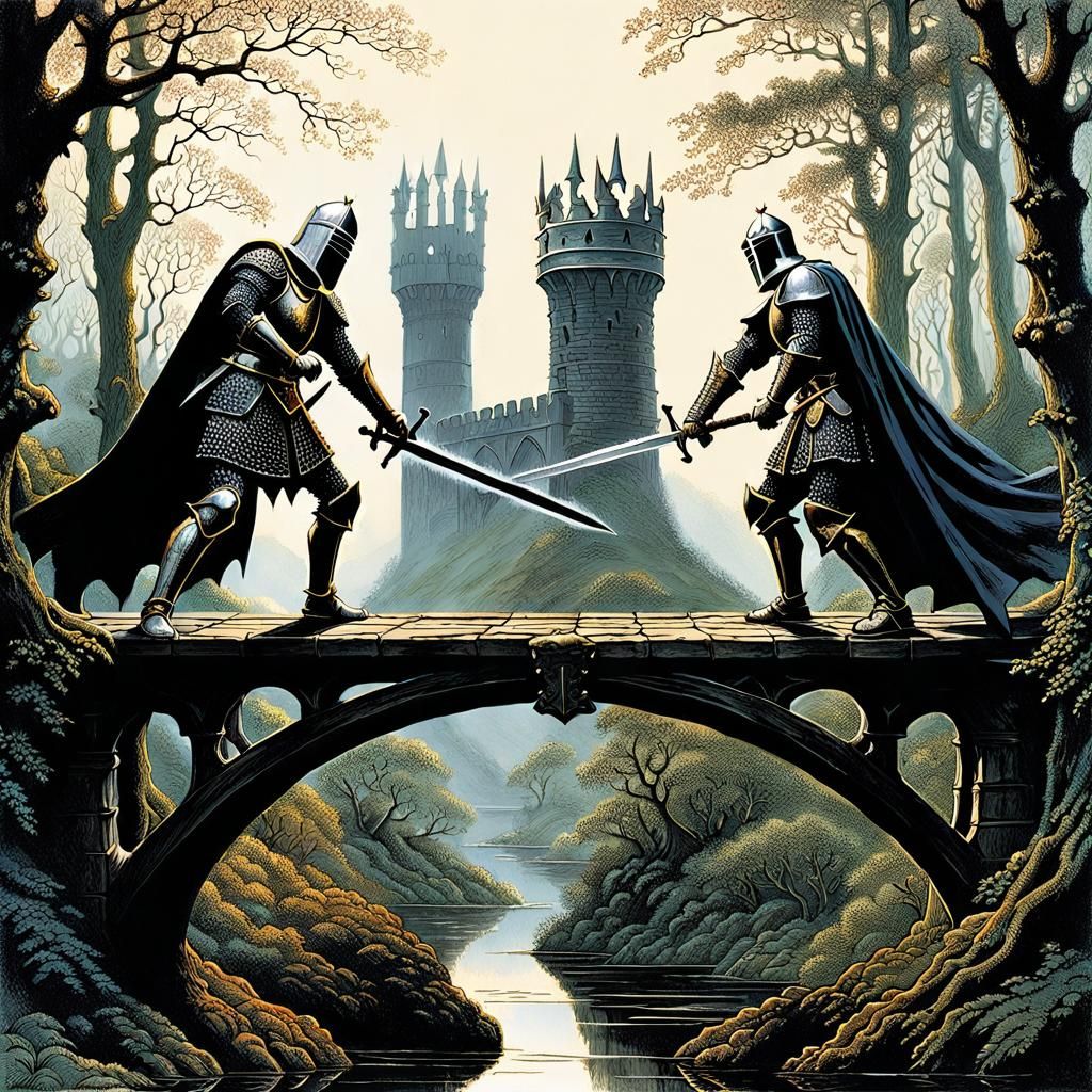 King Arthur and Black Knight Duel of Fates