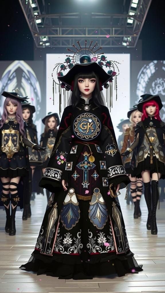 Regal Animated Character Amidst Golden Dust