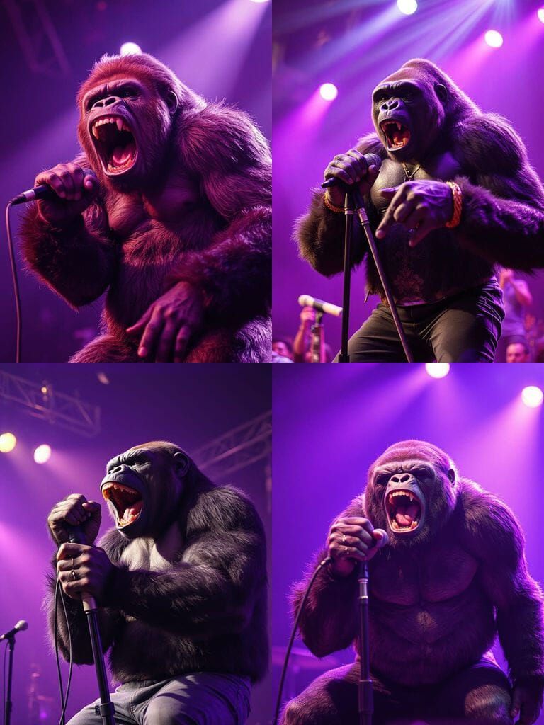 Majestic Gorilla Rockstar in Cinematic Nitrate Photo