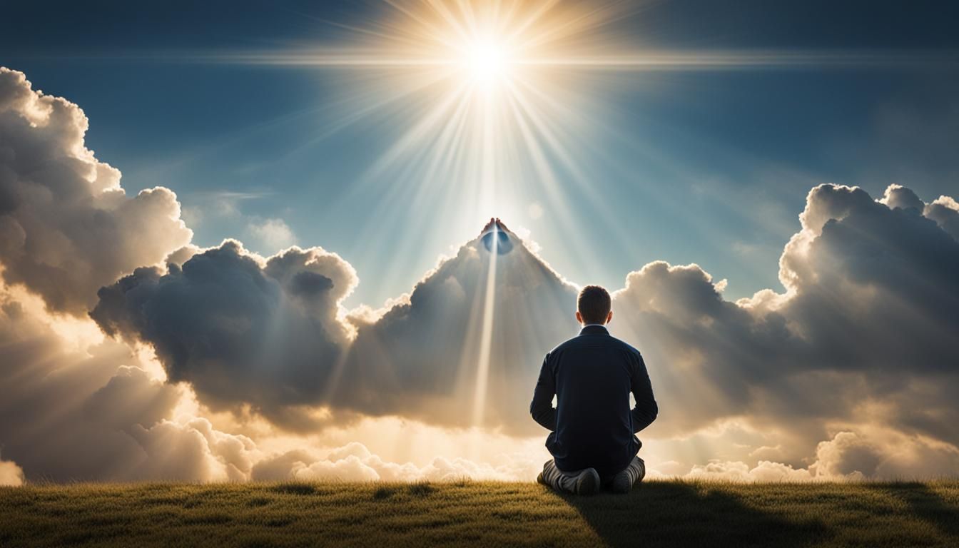 Person Praying with Diamond Dream in Natural Lighting