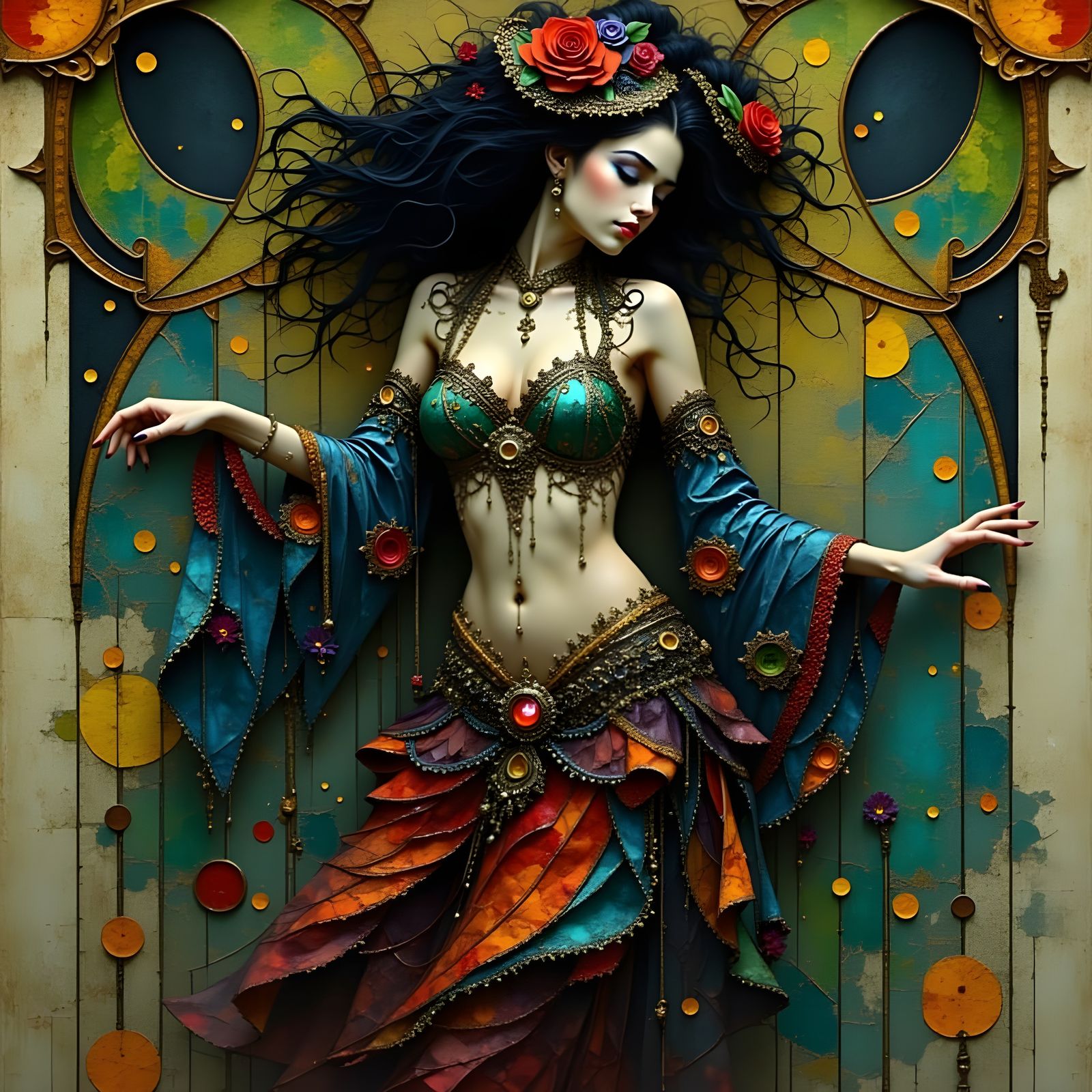 Surreal Bellatrix Lestrange as Belly Dancing Queen in Dark A...