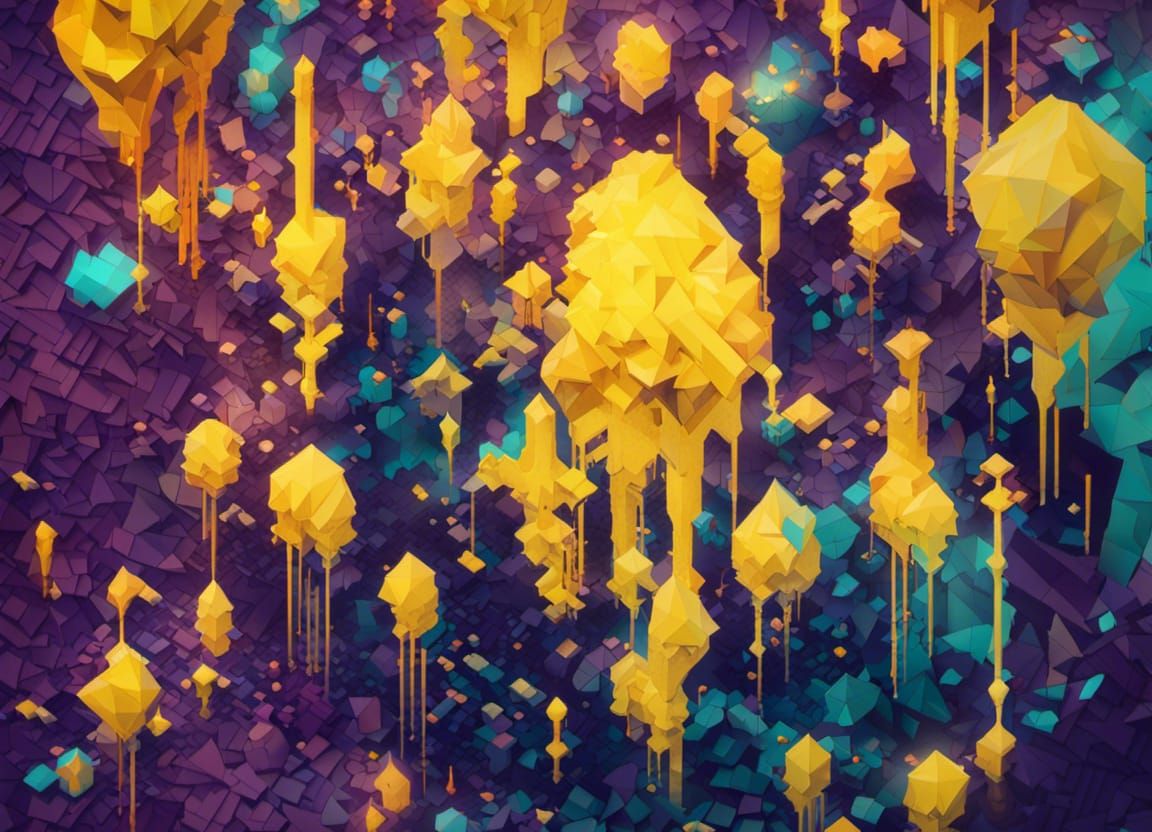 Surreal Mosaic: Gothic Digital Illustration in Deep Color