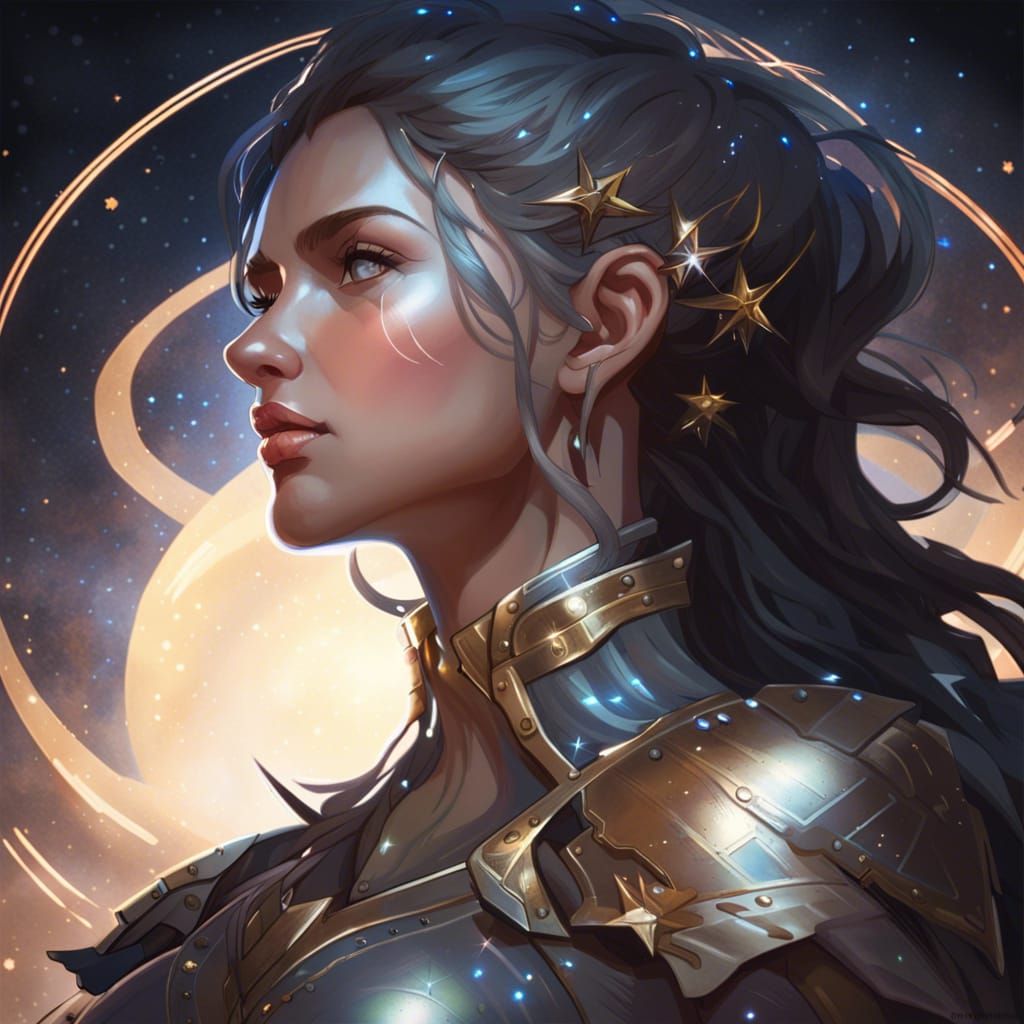 Goddess of Battle Portrait in Hyperdetailed Style