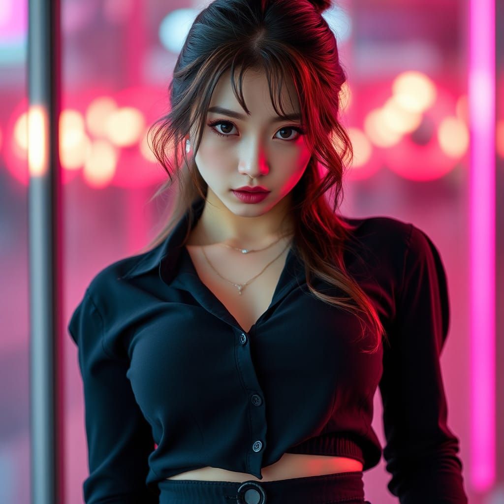 Hyperrealistic Portrait of a K-Pop Idol