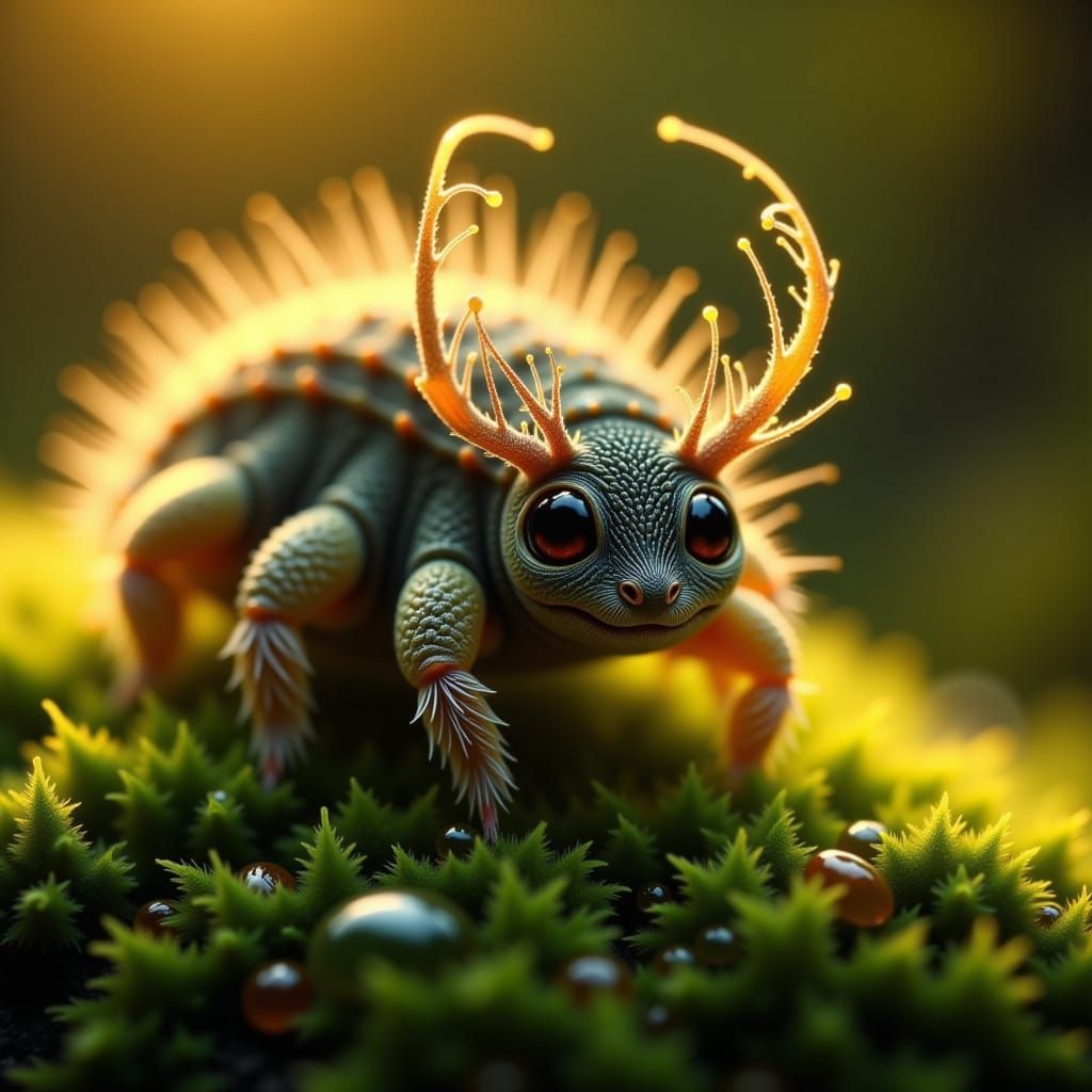 Tardigrade Macro Photo in Golden Hour Forest Light