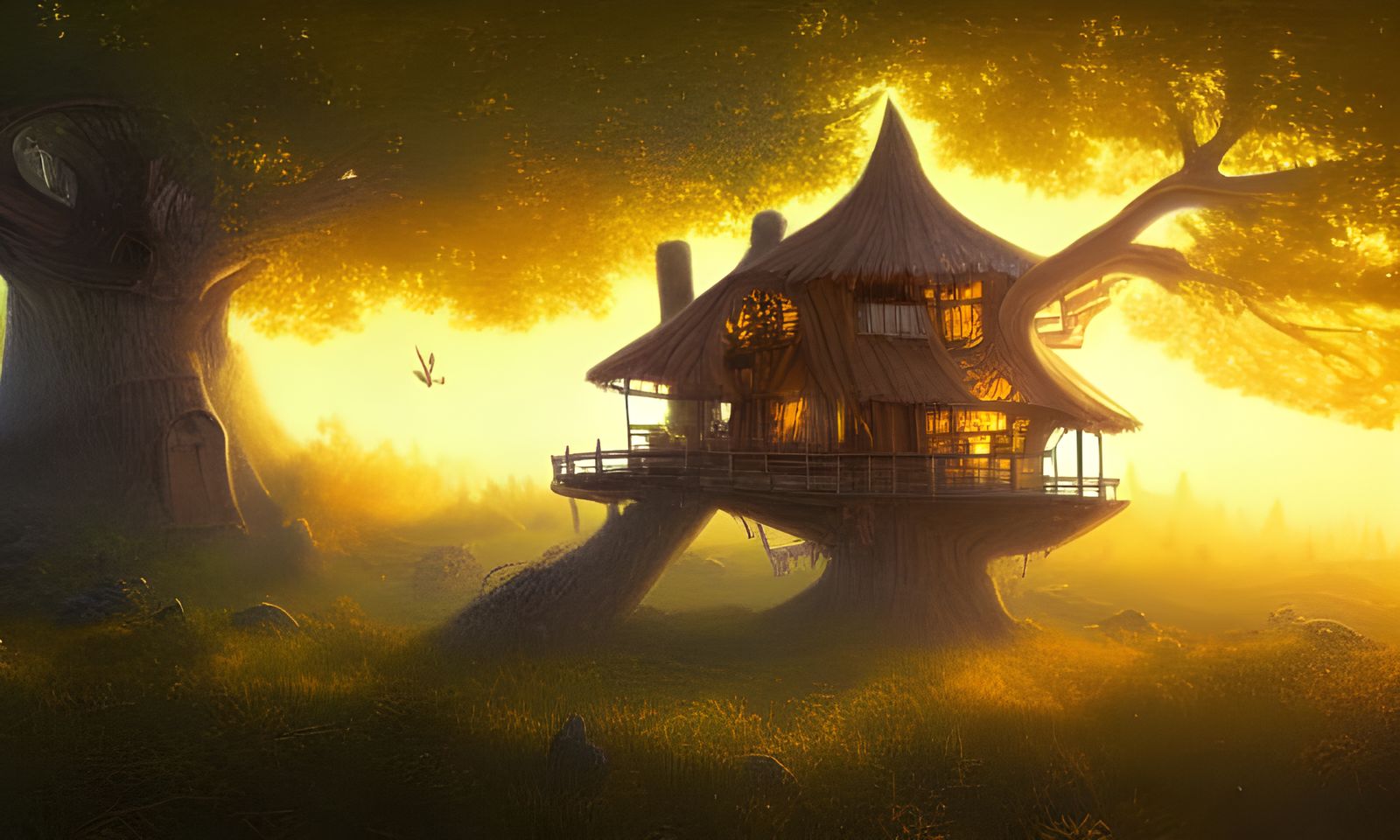 Honeypunk Treehouse in Golden Light