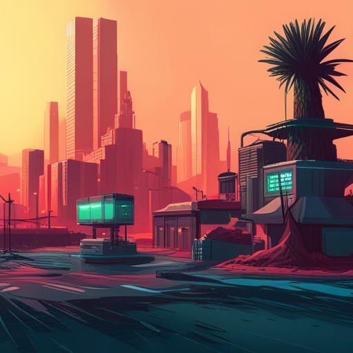 Cyberpunk 2099 Weed Farm with Neon Lights