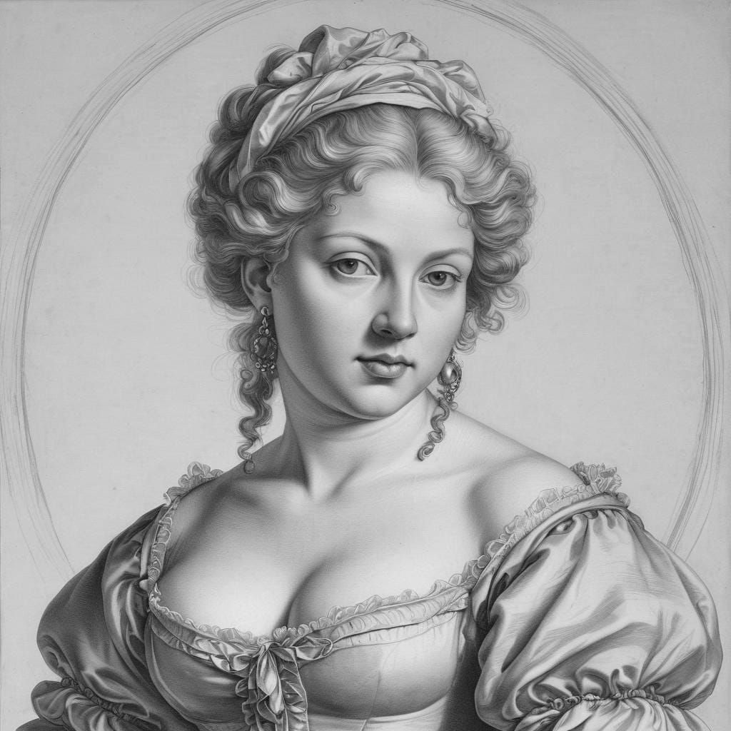 Woman Portrait in the Style of Old Masters