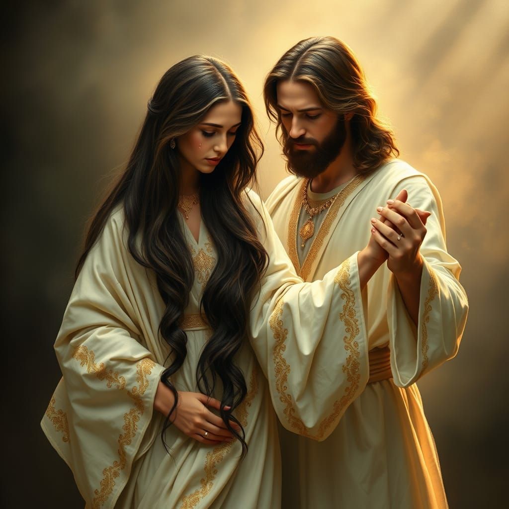 Jesus Offers Comfort and Peace to a Tearful Woman