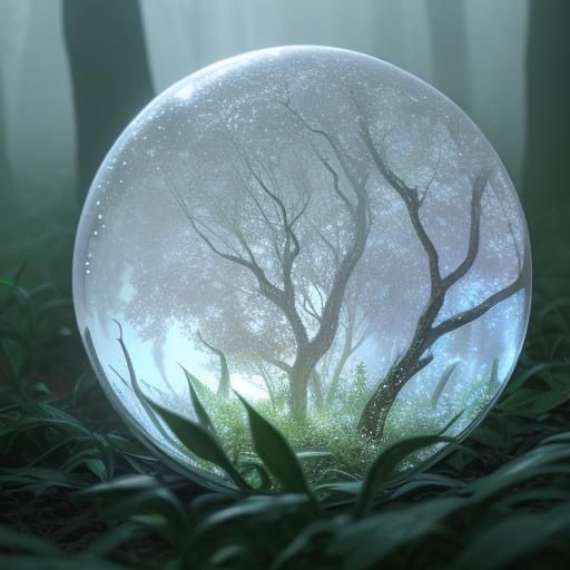 Mystical Crystal Orb in Dreamy Macro Photography