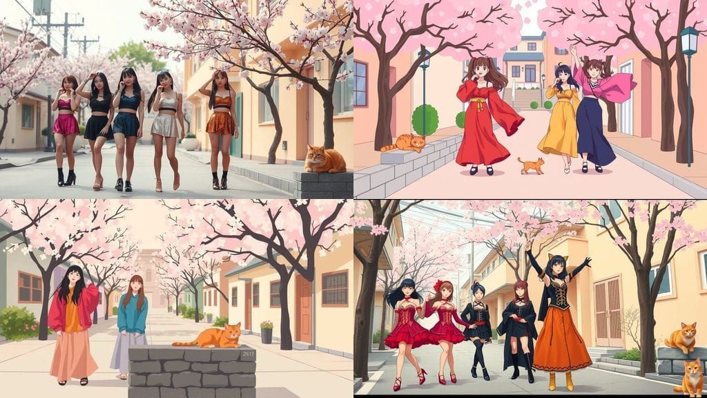 Blackpink Performs in Pastel Anime Springscape