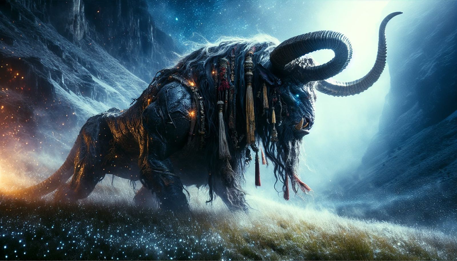 Epic War Creature with Horns Roaring