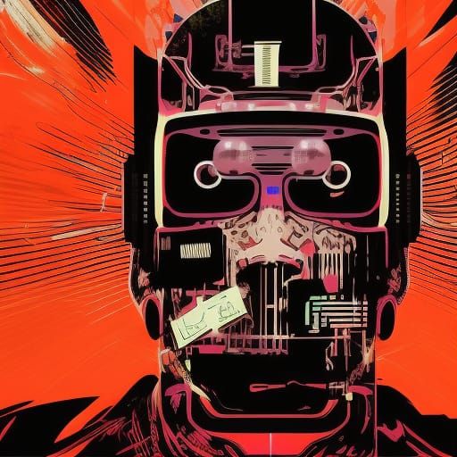 Cyberpunk Street Hacker in Neon Noir Style