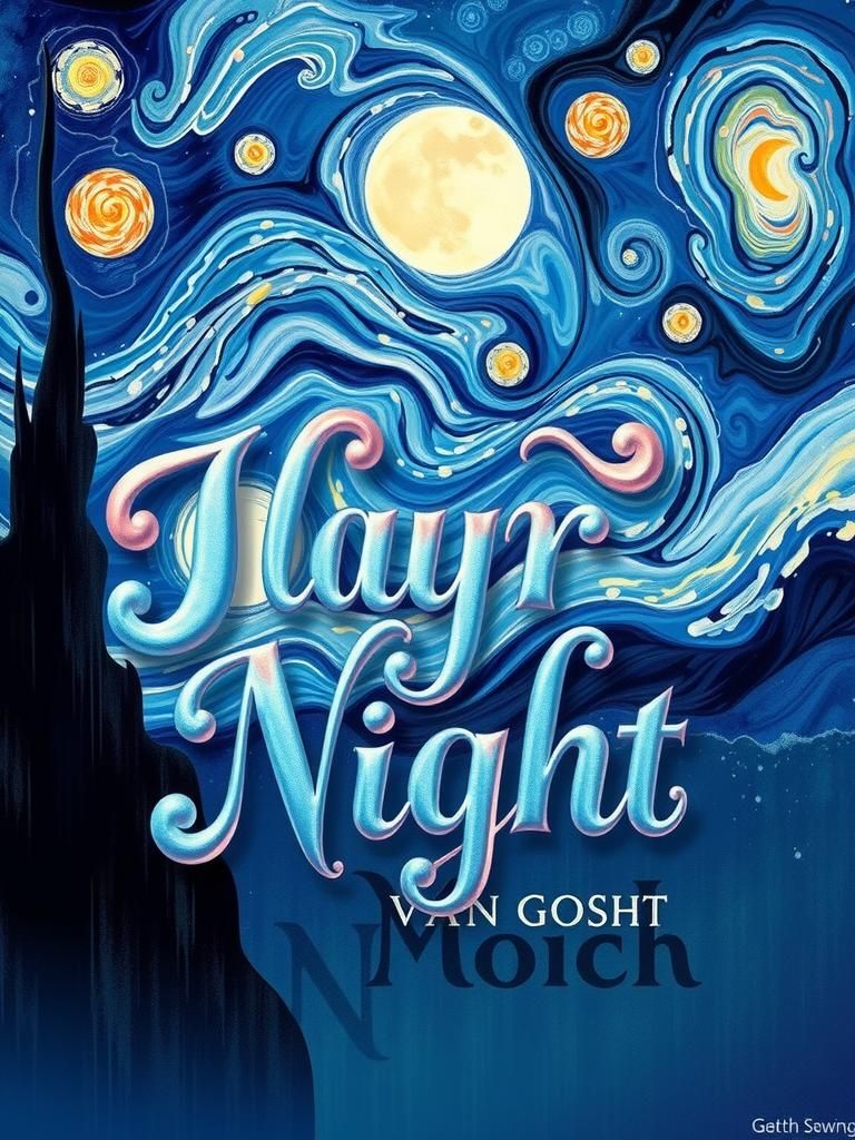 Swirling Typography Inspired by Van Gogh's Starry Night