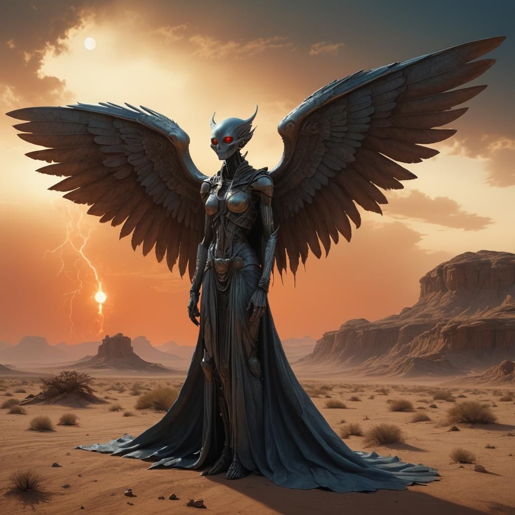 Post-Apocalyptic Alien Supermodel with Wings
