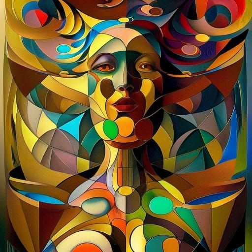 Detailed Abstract Art with Intricate Mosaic Iridescence