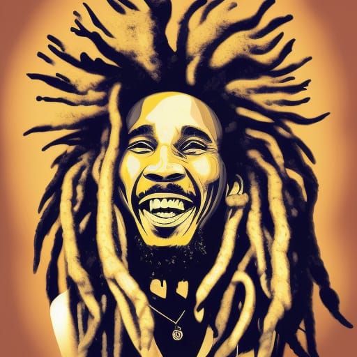 Lion King as Bob Marley in Pop Art Style
