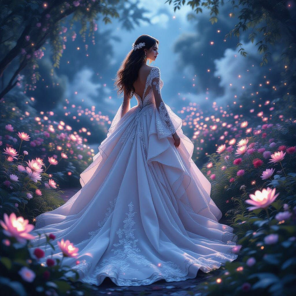 Enchanted Garden Girl in Couture Gown