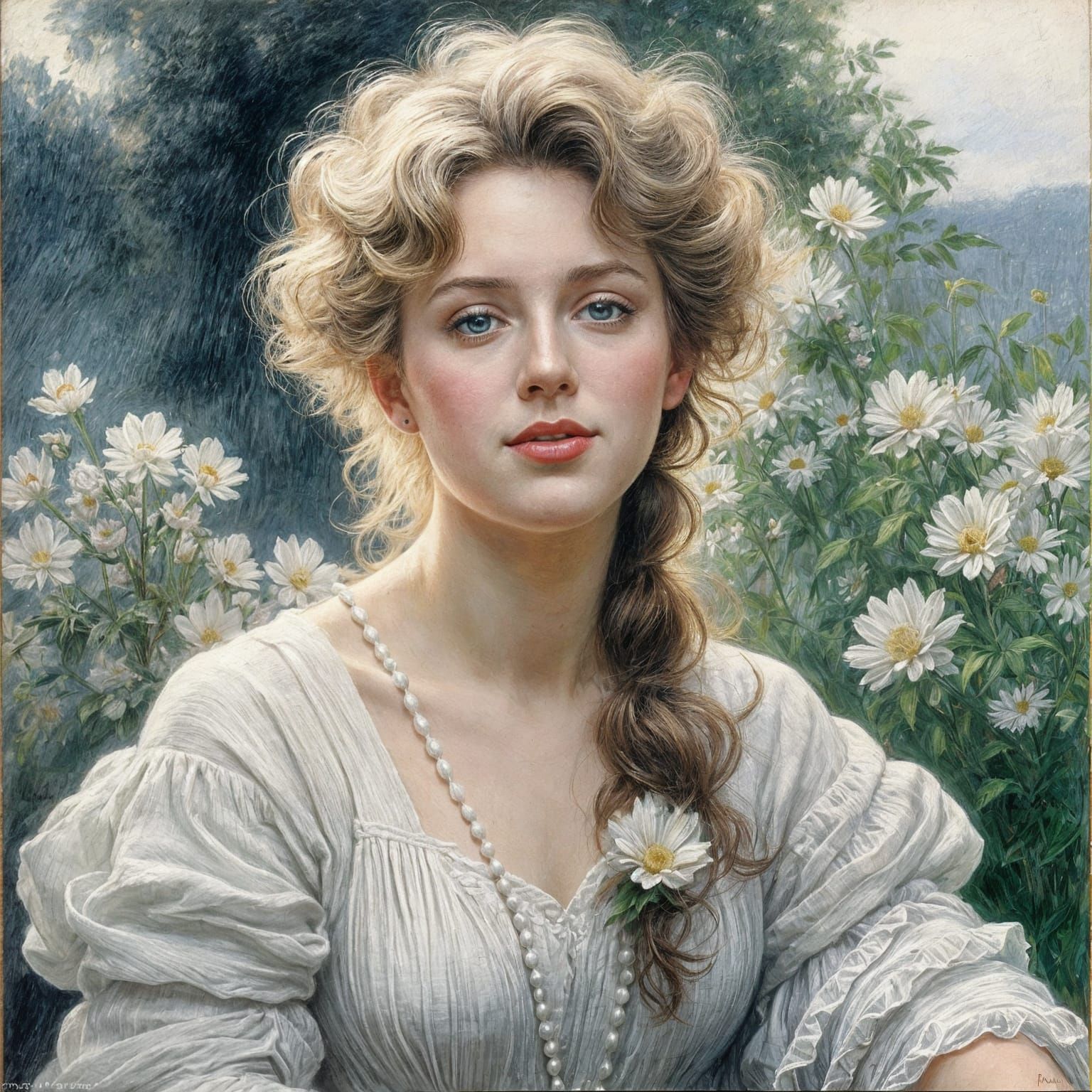 Elegant Pastel Portrait in Oil Paint Style