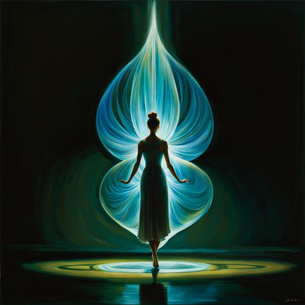 Bioluminescent Shadows Dancing in Dreamlike Levitation