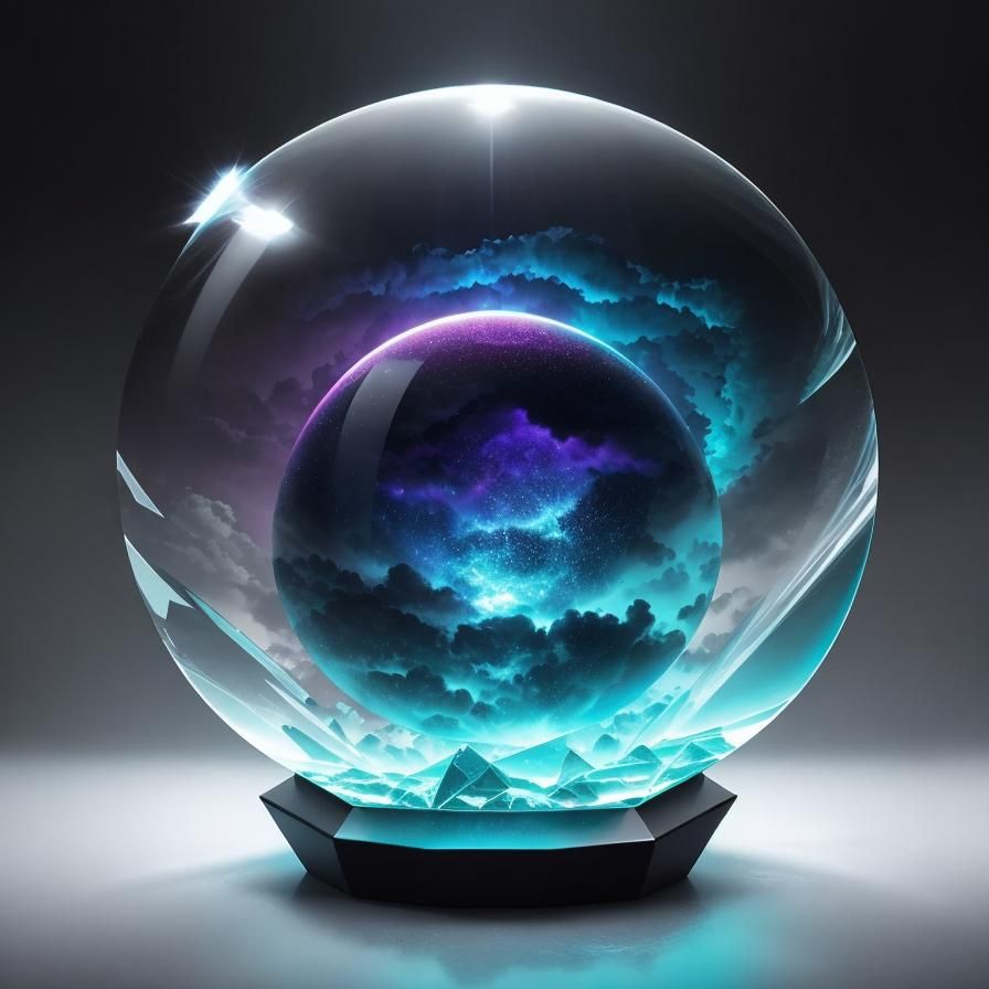 Thunderstorm Inside Crystal Sphere: Hyperrealistic Splash Ar...