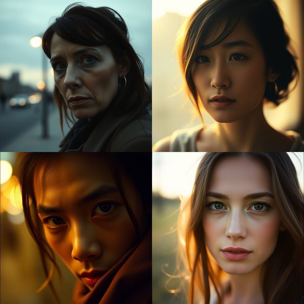 Moody Close-Up Portrait in Film-Inspired Style