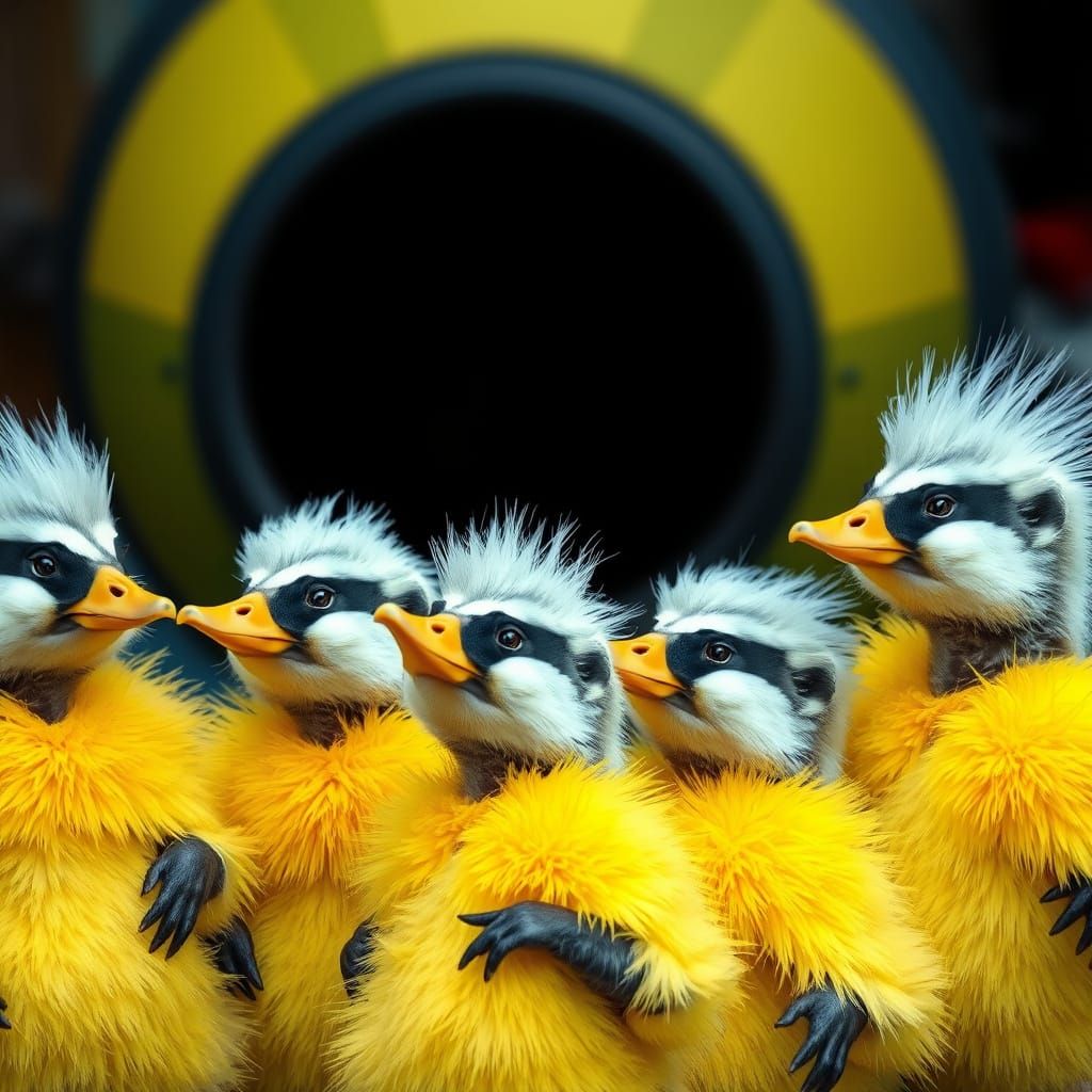 Quirky Punk Badgers Rock Duck-Inspired Looks