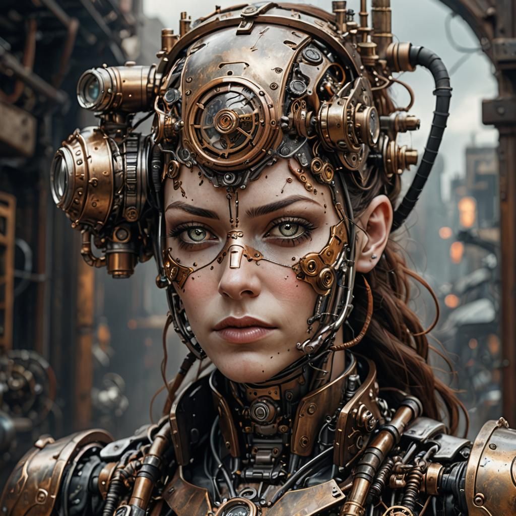 Steampunk Cyborg in Photorealistic Detail
