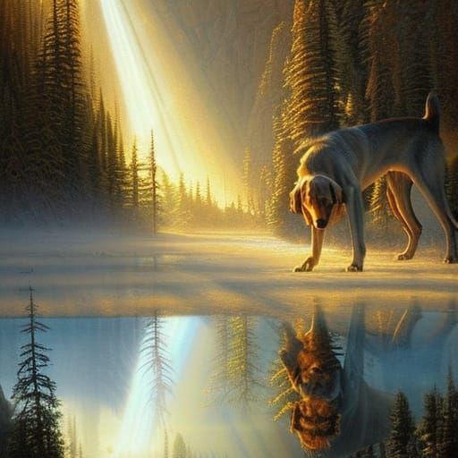 Wilderness Reflected: Epic Cinematic Dog's Eye View